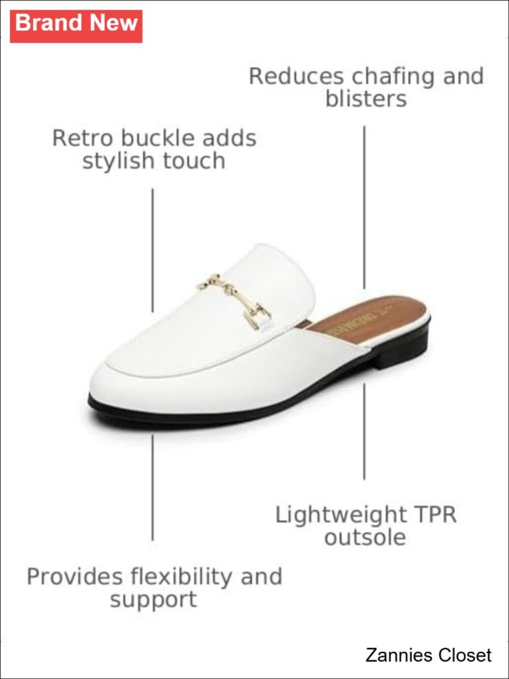 ✨ DREAM PAIRS Mules for Women Flats Slip On Comfortable Faux Leather